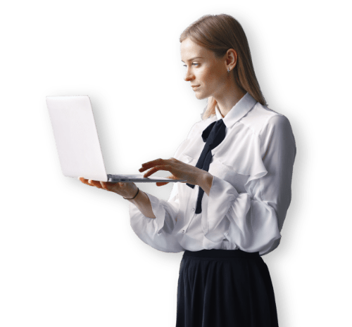 Ragazza con portatile software deposito telematico